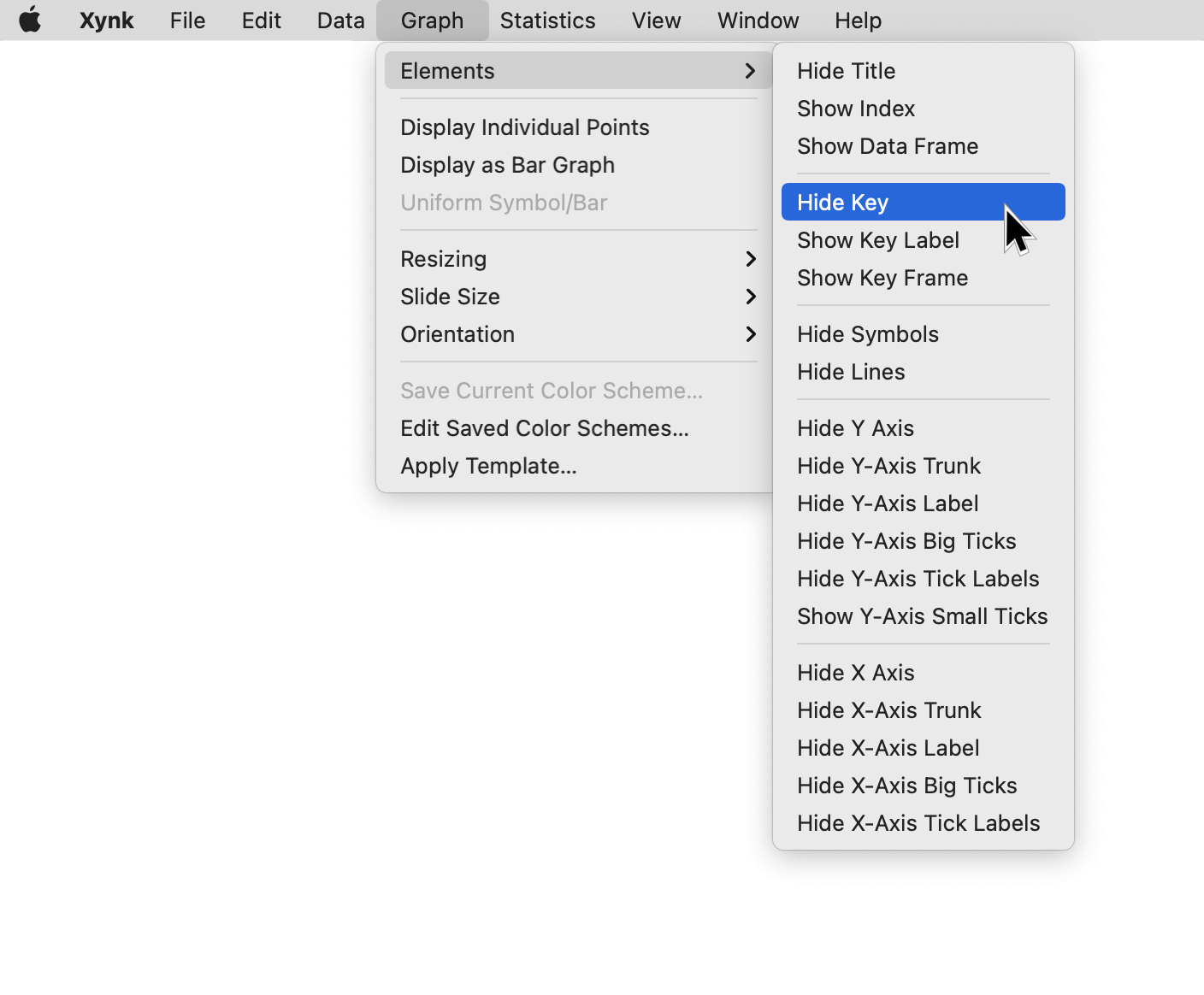 hide elements files menu